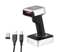 BAFOVY Barcode Scanner with Screen 2D QR Code Scanner 3 in 1 BT 2.4G USB CMOS 1.8 Inch TFT Display Charging Base for Retail Warehouse Laptop Tablet