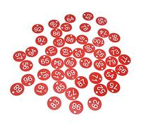BAFOVY Beehive Label ABS Numbered Tag 50PCS 3.5cm Red Round Labels with 4mm Hole for Beekeeping Livestock Breeding Easy Identification and Classification (51-100)