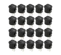 BAFOVY Black Round Rocker Switch Power Switch 20Pcs, Small Round 2 Pin 2 Position On/Off Toggle Car Boat Caravan On/Off Press Toggle Button KCD11 Industrial Control Elements