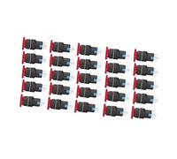 BAFOVY Button Switch, 25pcs 16mm Self Locking Push Button Switch with Light, Silver Contact Flame Retardant Shell IP65 Red Mushroom Head for Machine Tools Textile Equipment (AC220V)