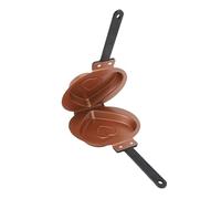 BAFOVY Cake Griddle Pan, Double Sided Pancake Maker Flip Design Non Stick Ti Steel Cake Griddle Pan with Uniform Heating for Breakfast Desserts (Gold)