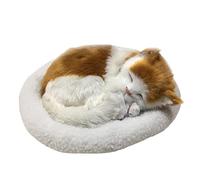 BAFOVY Cat Stuffed Animal Doll, Artificial Wool Breathing Sleeping Cat Plush with Cushion, Realistic Simulation Pet for Kids Room Home Display Photography Prop (#6)
