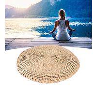 BAFOVY Cattail Handwoven Pouf Tatami Cushion Filled with Sponge, Soft Comfortable Thermal Insulation for Zen Yoga Tea Ceremony Balcony Bay Window Decoration, Hand-woven From Cattail