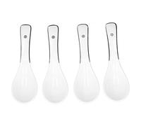 BAFOVY Ceramic Spoon Set White Coffee Spoon 4PCS 5.5 X 1.7 in Underglaze High Temperature Fired Dessert Scoop for Kitchen Table Home Restaurant Soup Rice Ice Cream