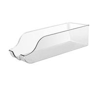 BAFOVY Clear Plastic Storage Bin, PET Clear Fridge Organizer, 13.2 X 5.7 X 3.7 in Double Ear Handle Visible Desktop Refrigerator Basket for Kitchen Bathroom Desk