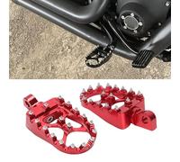 BAFOVY CNC Wide Foot Peg, 360 Degree Rotating Aluminum Alloy Motorcycle Foot Peg with X Bridge Design for Improved Grip, Replacement for Bobber Iron 883 (Red)