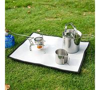 BAFOVY Coating Fiberglass Fire Blanket, Silicone Coated Heat Insulation Pad for Outdoor Camping, Prevents Damage to Turf and Decks, 46x35cm to 100.5x60cm (Silver #66)