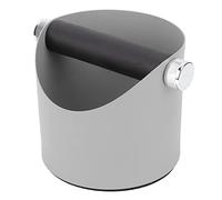 BAFOVY Coffee Knock Box Metal Coffee Grounds Box 13.5 X 12.3 X 15cm with Rubber Knock Bar Large Opening Detachable Design for Home Kitchen Cafe Bar Machine Use (Gray)