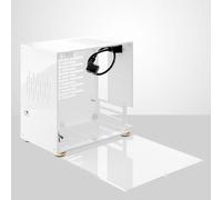 BAFOVY Compact ITX Gaming PC Case with 360° Heat Dissipation,Compact Gaming PC Case with Premium Quality Craftsmanship Excellence,White Fan Hub,Tempered Glass Dust Filter (White)