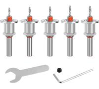 BAFOVY Countersink Drill Bit Set, 5PCS Adjustable Hardened Alloy Steel Countersink Bits 8x8mm with Case - Professional Woodworking & Metalworking Tool Kit for Screw Installation