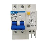 BAFOVY Current Circuit Breaker, 2 Pole RCCB 30mA 400V ABS DIN Rail Mount, Short Circuit Overload Leakage Protection, 4500A Breaking Capacity for Household Circuits (50A)
