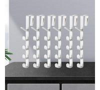 BAFOVY Door Hanger Hook Plastic Over The Door Hooks 6 Pack Drill Free Scratch Prevent Hook Rack for Towels Clothes Bags on Cabinet Wardrobe Doors in Dorm Rental Home