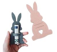 BAFOVY Easter Bunny Money Holders, 12PCS Felt Rabbit Cash Clip with Cute Design and Spring Shape for Easter Party Table Decor Gift Giving and Home Decoration