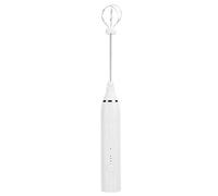 BAFOVY Electric Milk Frother,Portable Handheld Mixer with Double Mixing Heads and Multiple Speeds for Kitchen Baking,Easy to and Convenient to Use, for Beating (White)