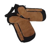 BAFOVY Farrier Apron Genuine Cowhide Leather Farrier Chap 4 Knife Pockets Adjustable Belt Mesh Lining Snap On Design for Horse Shoeing Farriers 73 X 37cm