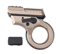 BAFOVY Fingertip Toy Gun, Metal Fidget Toy for Adults with Anxiety Stress Relief, Handheld Focus ADHD Autism Sensory Tool for Office Home Use, Cool Sand Color Gadget Gift
