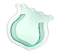 BAFOVY Fish Tank Vase Acrylic Mini Fish Bowl 21 X 22 X 6cm Transparent Thickened Design Clear Viewing for Flowers Roots Simple Decor for Home Office Dorm (Transparent Green)