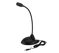BAFOVY Flexible Gooseneck Microphone Karaoke Mic Stereo Recording Mic with Background Sound Cancellation for Office Meetings Online Chat (Black)