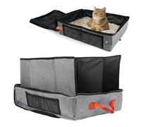 BAFOVY Foldable Cat Litter Box, Portable Bag Collapsible Cat Travel Litter Box Abrasion Proof Fabric Diaper Style Cover for Travel Outdoor Home Use