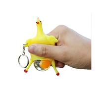 BAFOVY Funny Chicken Egg Squeeze Toy Keychain Stress Relief Kids Birthday with Soft Rubber Adorable Cartoon Design