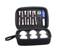 BAFOVY Golf Accessory Holder, Golf Ball Tee Organizer EVA Hard Shell Case with 6 Ball Slots Fabric for Gear Storage on Bag (Black)