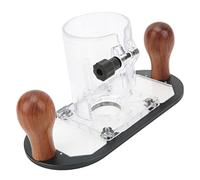 BAFOVY Handheld Router Plunge Base, Aluminum Alloy Trimmer Router Plunge Base for 65mm Trimming Machine, Adjustable Depth, CNC Machined, Wood Handle for Carving and Milling