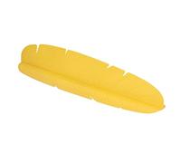 BAFOVY Kitchen Sink Water Splash Guard, TPR PP Sink Splashing Guard 19.4 X 4.9 X 2. in, Suction Cup Base, Banana Leaf Shape, Reusable Splash for Washing Dishes and Vegetables (Yellow)