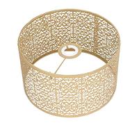 BAFOVY Lamp Shade Hollow Metal Lampshade Iron Lamp Shade 25cm E27 E14 Dual Use Cut Pattern Good Heat Dissipation for Table Floor Ceiling Pendant Lamps (Gold)