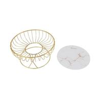 BAFOVY Large Round Iron Fruit Basket, Large Fruit Bowl Ventilated Metal Wire Holder, Hollowed Out Design, Storage, Fruro for Kitchen Counter, Dining Table (S White Background with