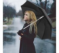 BAFOVY LED Umbrella, Colorful Lightsaber Umbrella with Flashlight Handle, Windproof and Lightweight Design for Rain and Sun, Ideal for All Ages (Black)