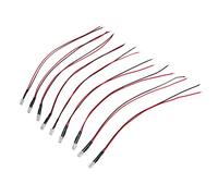 BAFOVY Light Emitting Diodes, 10pcs Prewired LED Light Diodes 5mm 5 to 12V Electronic Components, 20cm Cable 120 Degree Beam 20000 Hour Use for DIY Decoration Teaching Lighting (Blue)