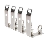 BAFOVY Load Stops T Slot Cross Bar Stainless Steel 304, 4 PCS Silver | Roof Rack Brackets with Hooks and Loops, Brushed Surface, Tie Down Point for Ladder Kayak Ski