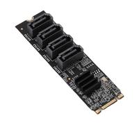 BAFOVY M.2 Adapter Card, M.2 to Serial ATA3.0 Adapter Card ASM1166 M.2 M Key B Key PCI E 3.0 NVME Expansion Card with Smart Indicator Supports Desktop SSD and Normal HDD