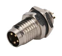 BAFOVY M8 Connector Brass Plated 4 Pin Cable Connector AC DC IP67 Circular Plug for Panel Socket Sensor Control and Industrial Wiring