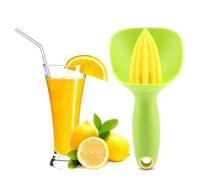 BAFOVY Manual Lemon Squeezer Juicer, Ergonomic Design, Lightweight and Portable, Easy to, Comfortable Handling, Non Slip Handles, Made of Food Grade PP Material, Ideal for (Green)