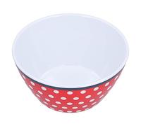 BAFOVY Melamine Salad Bowl Snack Bowl 500ml Thickened Fruit Dessert 14.6cm Round Blue Grid for Salad Oatmeal Yogurt Fruit and Table Decoration (Red with Dot)