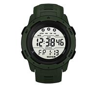 BAFOVY Mens Digital Sports Watch, Luminous Running Timer with Alarm Hourly Chime Weekday Display, for Men Students Outdoor Activities (Green)