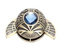 BAFOVY Metal Fidget Slider Zinc Alloy Ancient Egypt Oval Fingertip Toy with Blue Gemstone Everyday Carry for Adults Office Classroom
