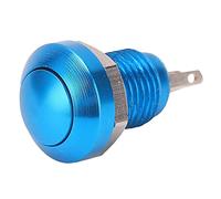 BAFOVY Metal Push Button Switch Zinc Alloy Self Reset Button Switch 24V 1A M8 IP65 to IP67 Screw Terminal Normally Open for Vehicles Access Control Robots and Machinery (Blue)