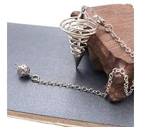 BAFOVY Metal Spiritual Pendulum, Chakra Pendulum Dowsing Pendulum with Spiral Chain for Divination Reiki Healing Dowsing Pendulum Boards Energy Work Chakra Balancing (White)