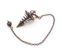 BAFOVY Metal Spiritual Pendulum, Chakra Pendulum Dowsing Pendulum with Spiral Chain for Divination Reiki Healing Dowsing Pendulum Boards Energy Work Chakra Balancing (Bronze)