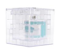 BAFOVY Mini Money Box Maze Saving Box Educational Toy for Kids Innovative Money Bank Fun Puzzle Game with Lock Challenge Christmas Halloween Birthdays (White)