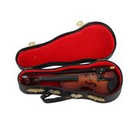 BAFOVY Mini Violin Model Wooden Violin Replica 14 X 5 X 2.1cm with Bow Holder and Black Case Miniature Display Ornament for Home Office Desk Music Lovers