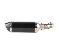 BAFOVY Motorcycle Exhaust Slip-On Muffler, 304 Stainless Steel | Removable DB Killer, Carbon Fiber Style Sleeve, 14.6 Inch Overall Length, 2x1.6 Inch Adapter, Easy Bolt-on Installation