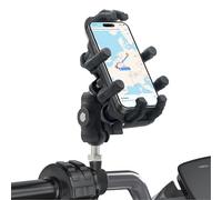 BAFOVY Motorcycle Fork Stem Phone Mount with Vibration Dampener, Adjustable Secure Lock for 4.9-8.1in Smartphones, Shock Absorbing Anti Shake Design (M10 Ball Head; Bottom Diameter 10mm / 0.39in)