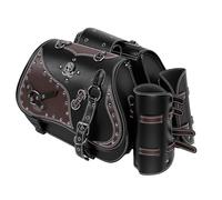BAFOVY Motorcycle Saddlebags with Cup Holder 30L Large Capacity Universal PU Leather Side Bags for Most Motorcycles Shadow Rebel Vulcan