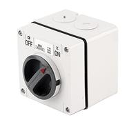 BAFOVY Outdoor Switch Socket Flame Retardant PC Isolation Switch 500V 3P10A IP66 On Off with Lock Hole Buttons Indicators for Outdoor Industrial Control (3P20A)