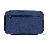BAFOVY Passport Wallet Oxford Cloth Passport Holder with Hand Strap, Travel Document Organizer with Card Slots Zip Pocket Outer Pocket for Family Travel (Navy Trumpet)