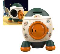 BAFOVY Piggy Bank, Cartoon Style Space Piggy Bank Money Bank Money Saving Jar Boys Girls, Design Carefully to Increase Storage Space, Enrich Your Own Small Treasury, and Buy (Morandi Green)