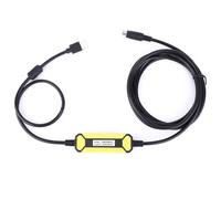 BAFOVY PLC Programming Cable, PVC with Built-in LED, USB to Round 8 Pins for FX1S/1N/2N/3U FX Series, 2.5 Meters for Industrial Use